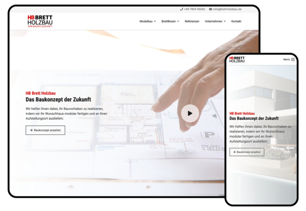 Website-Erstellung für HB Brett Holzbau aus Kehl