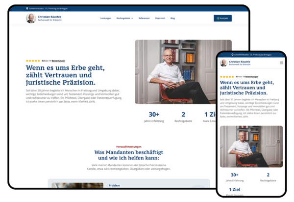 Webdesign für Rechtsanwälte – Kanzlei Räuchle aus Freiburg im Breisgau